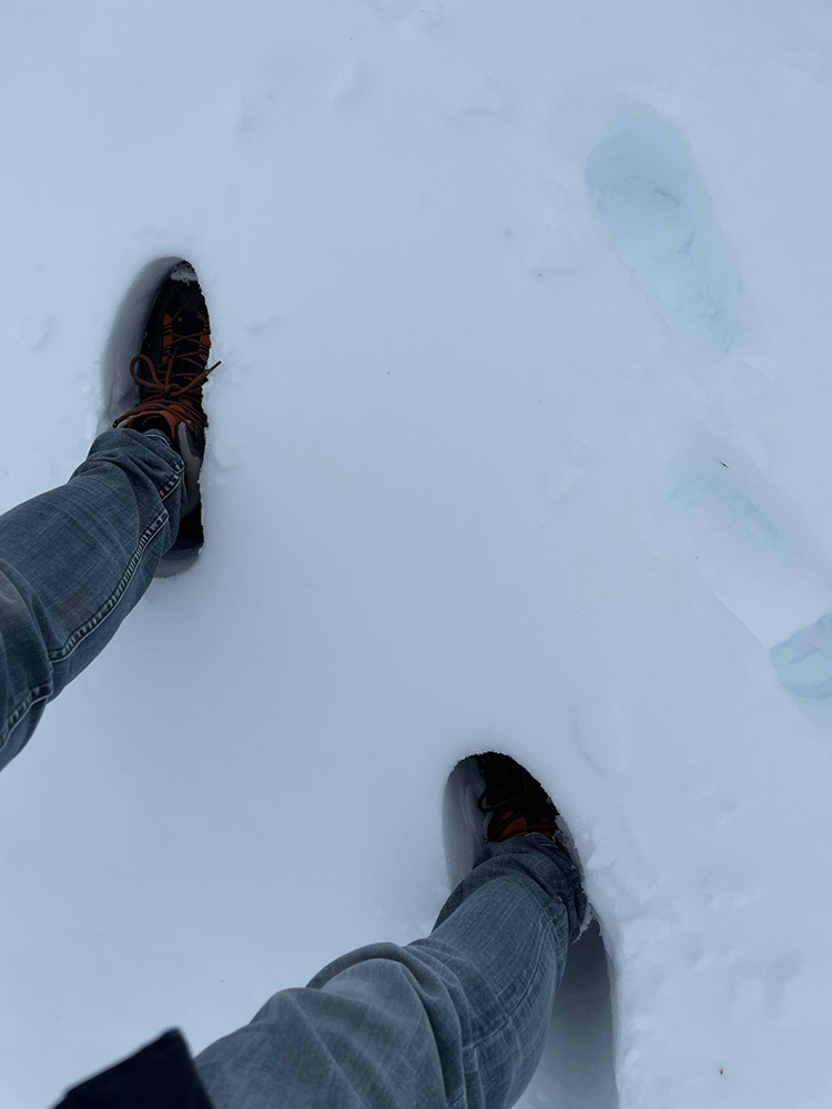 Voeten in de sneeuw