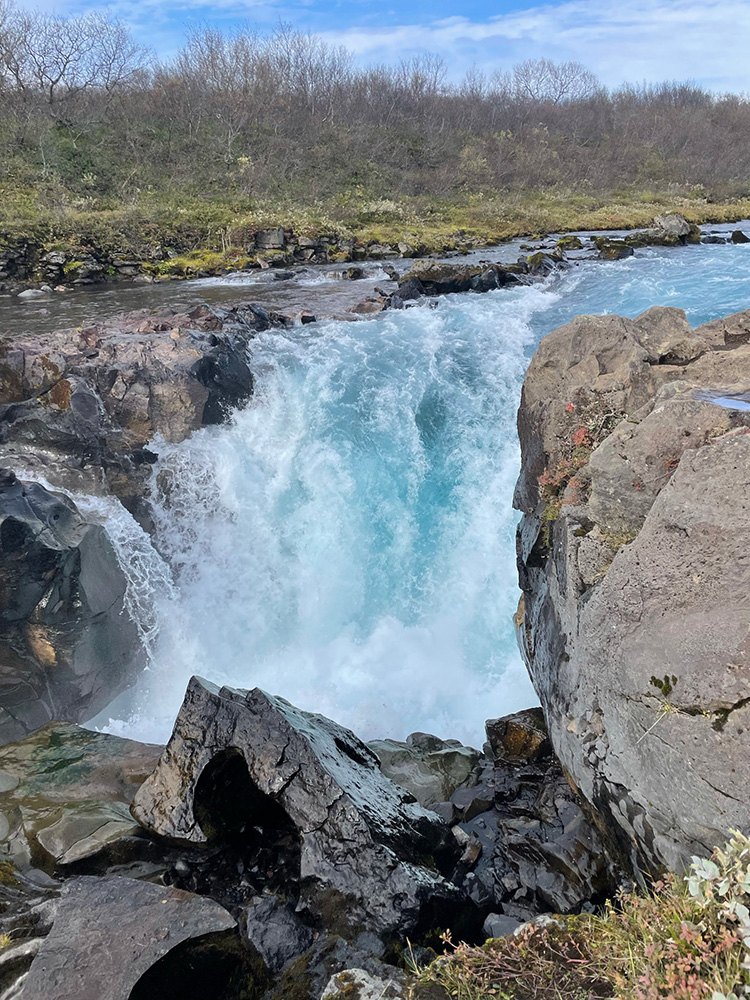 Waterval Midfoss onderweg hike naar Bruarfoss