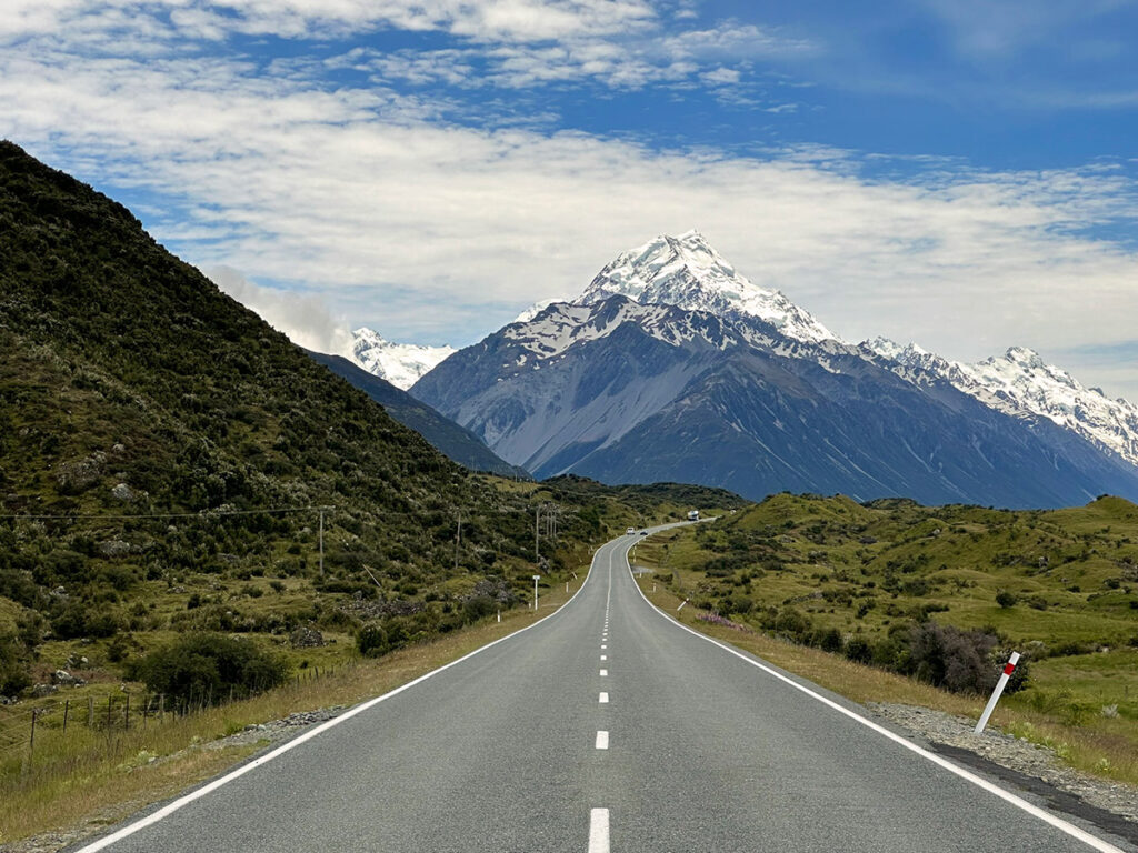 Zo maak je de iconische Mount Cook Road foto Nieuw-Zeeland