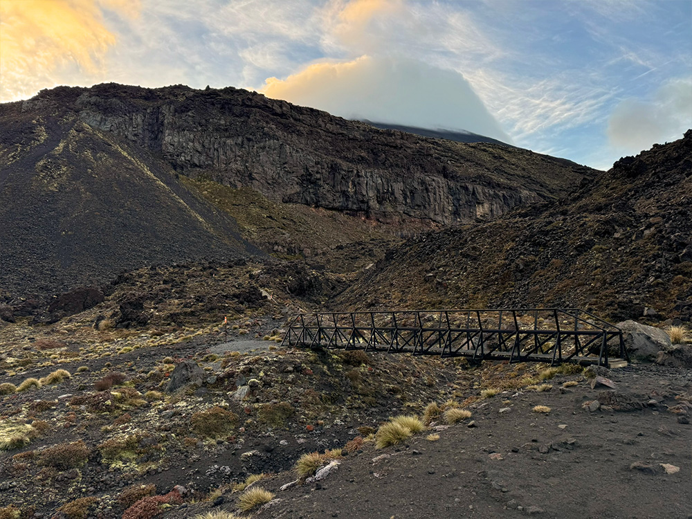 Begin van de wandeling Tongariro