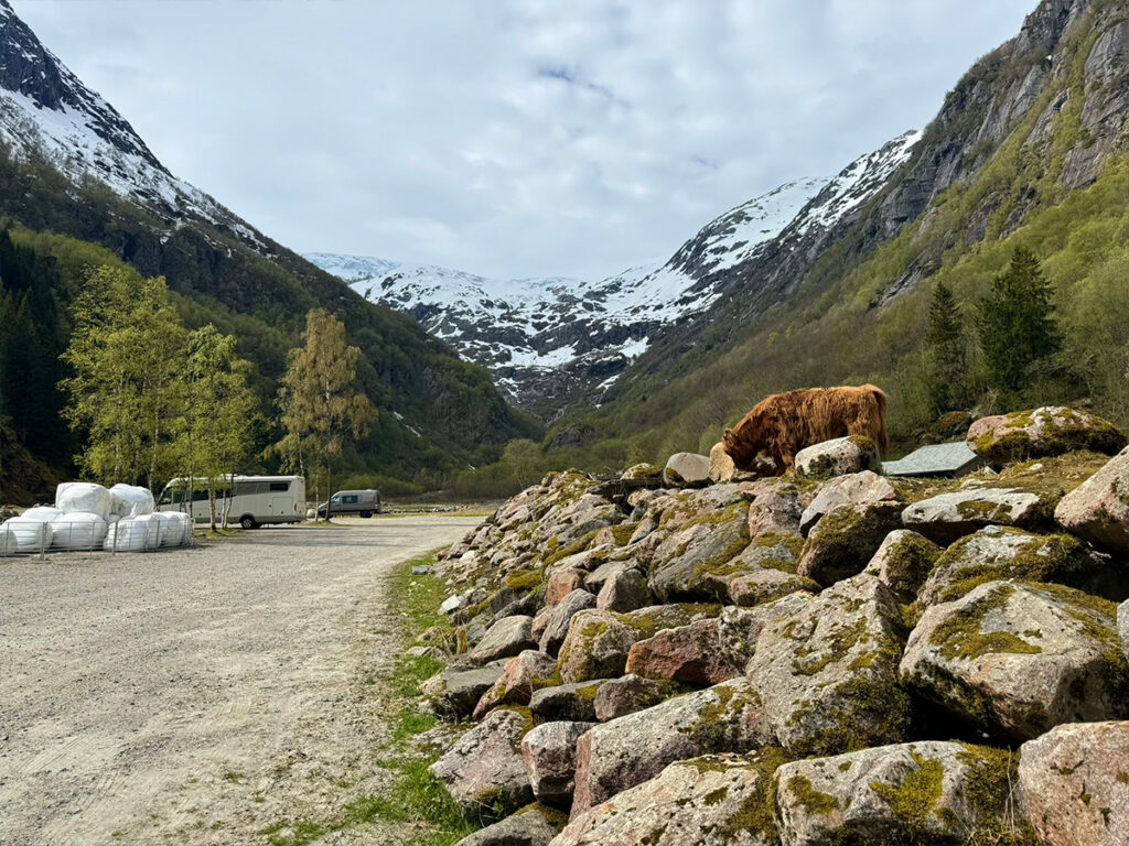 Begin van de wandeling naar Buarbreen - parkeerplaats 2